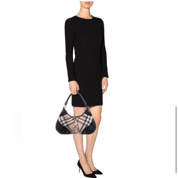 Burberry Alverton Studded Nova Check Shoulder Bag
Black/Beige - Picture 4 of 11